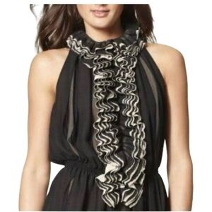 Robert Rodriguez Black and Cream Ruffle Blouse